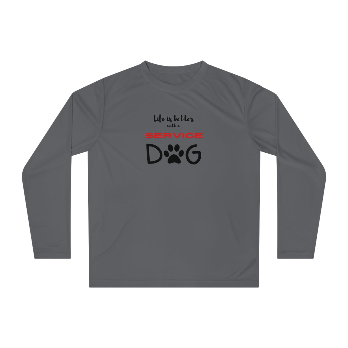 Unisex Performance Long Sleeve Shirt (white & light grey)