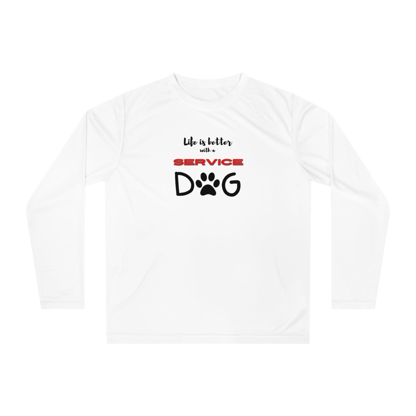 Unisex Performance Long Sleeve Shirt (white & light grey)