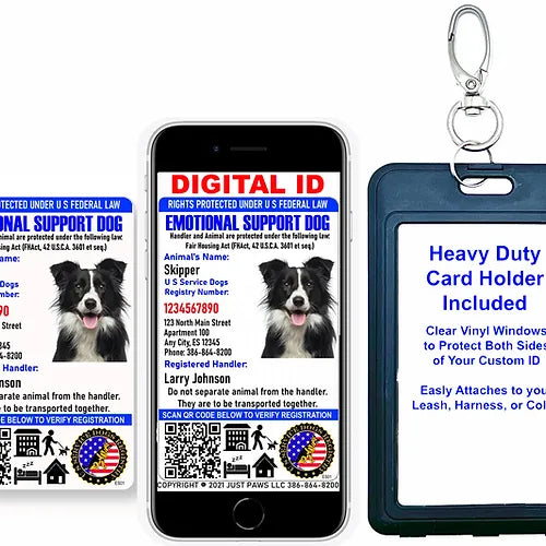 Custom QR Code Animal ID Card - Portrait