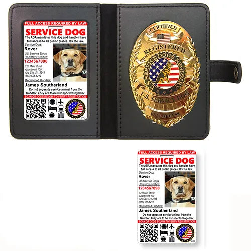 Animal Badge & Leather Wallet with 2 Custom Photo IDs