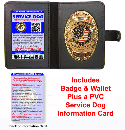 Animal Badge & Leather Wallet with PVC Information Card