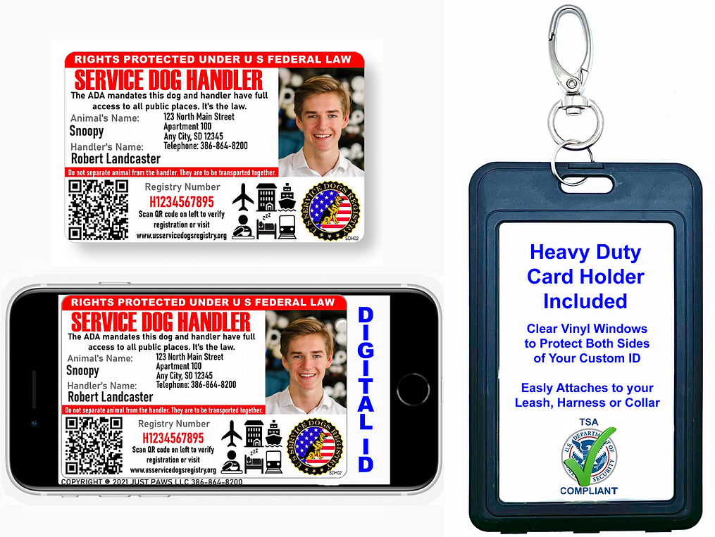 Custom QR Code Animal Handler ID Card - Landscape