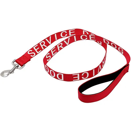 Padded Service Dog Leash with Neoprene Handle with Embroidered Lettering