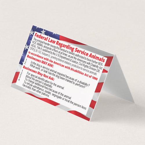 Double-Sided Folded ADA Service Dog Information Card